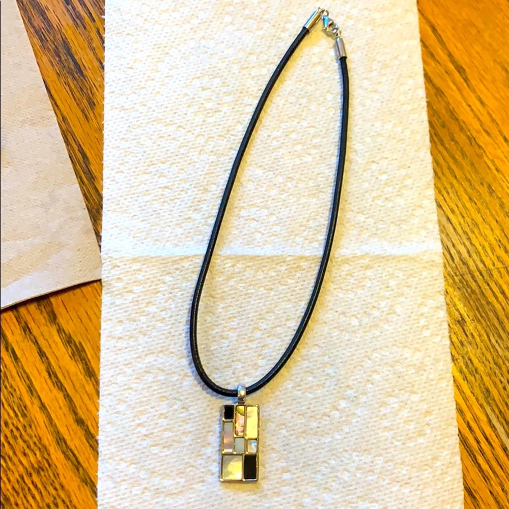 Lia Sophia pendant and leather necklace